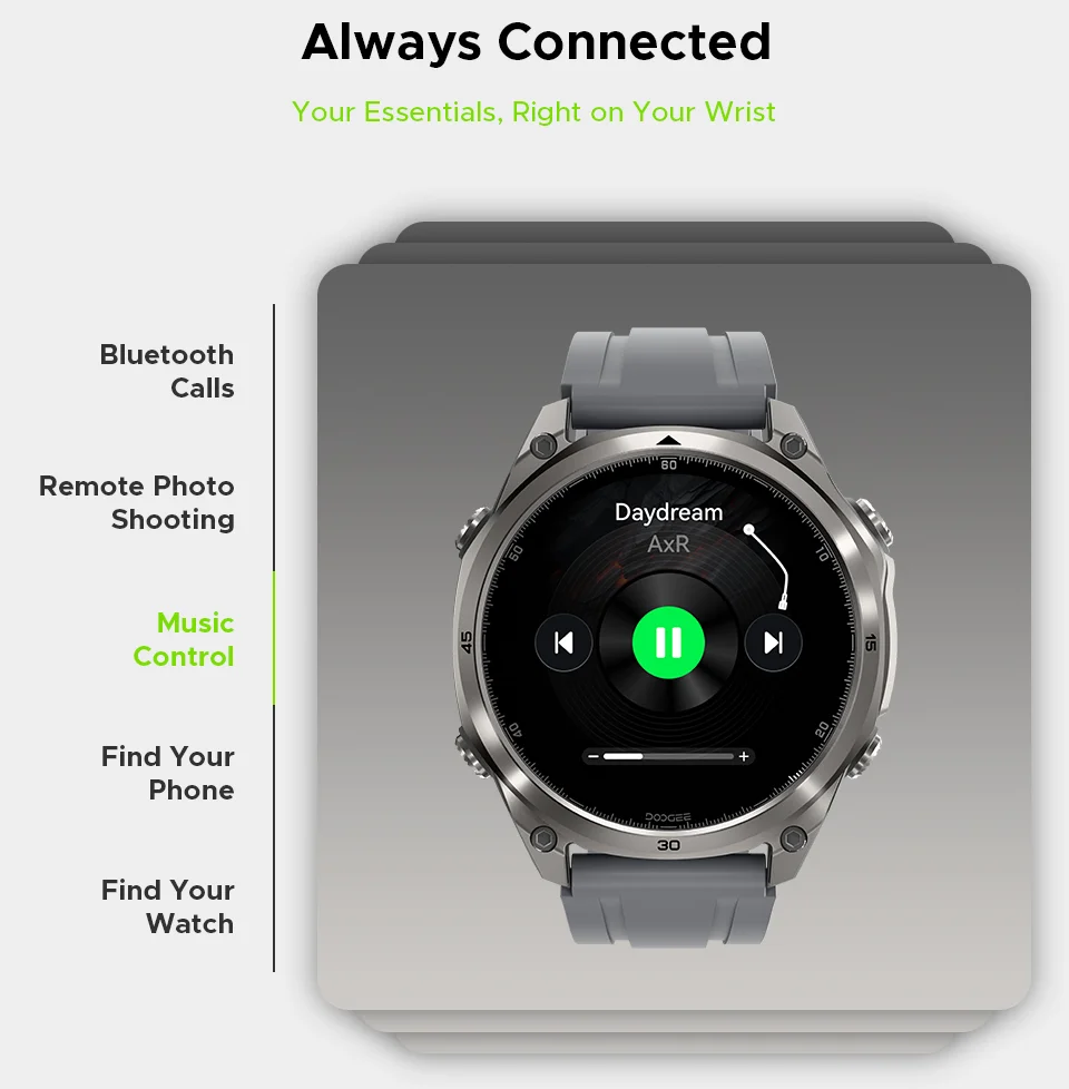 DOOGEE ANYWISE W1 Lite Smartwatch 5ATM Wasserdicht 1,43'' Bildschirm 178 Sportmodi 24-Stunden-Gesundheitsüberwachung Erinnerungsfunktion – Detail 16