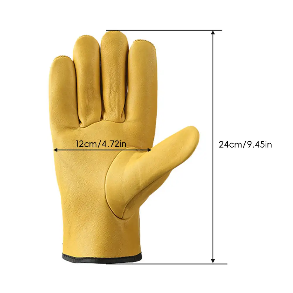 1 Pair Work Protective Gloves Soft Sheepskin Leather Hunting Driving Farm Garden Protection Gloves Welding Security Safety Glove