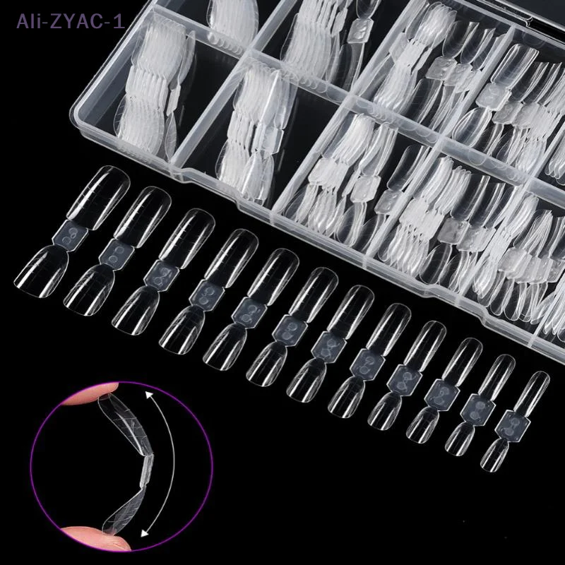 

{MX} 240Pcs Double-Side Dual Form Nail Mold For Nail Gel Almond Coffin Acrylic Nail Extension Kit DIY Full Cover Manicure