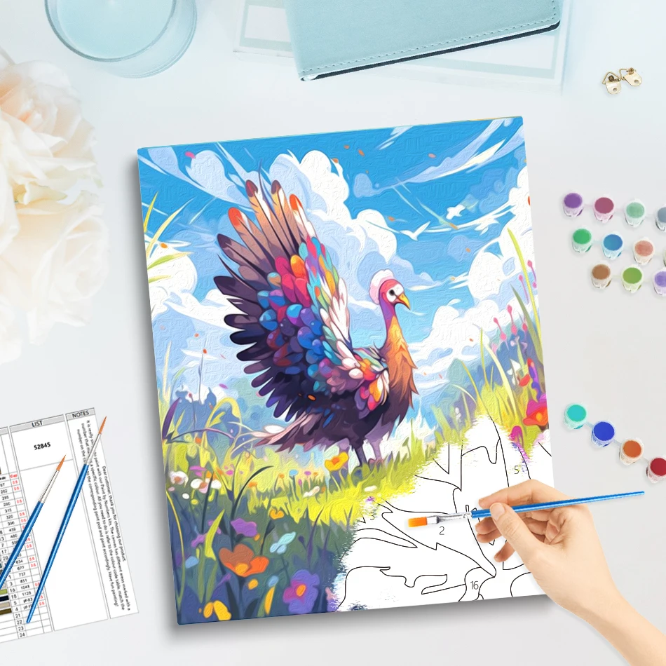 GATYZTORY الطلاء بالأرقام الرسم على قماش الحيوانات Crafts بها بنفسك الحرف علامات الألوان النفط الفن الألوان المائية رسم عناصر ديكور المنزل غير تقليدي