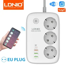 LDNIO Power Strip EU Standard 3 USB Extension Socket 3 Outlets Socket Adapter Tuya Smart Life APP Remote Control Wifi Smart Plug