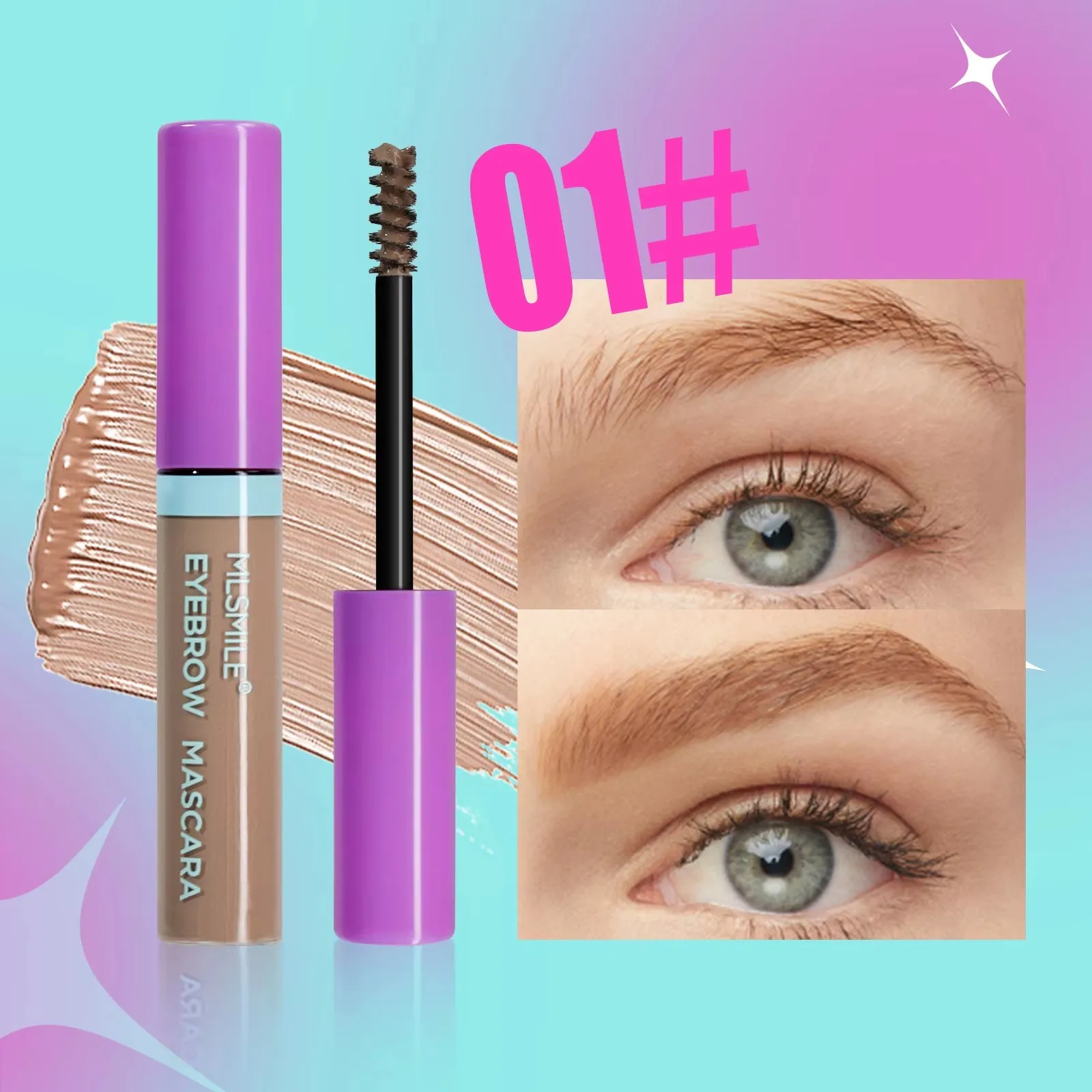 Mascara imperméable à l'eau longue durée pour les sourcils, crème pour les sourcils, gel cosmétique, sans bavure, séchage rapide, améliore le maquillage, 4 couleurs