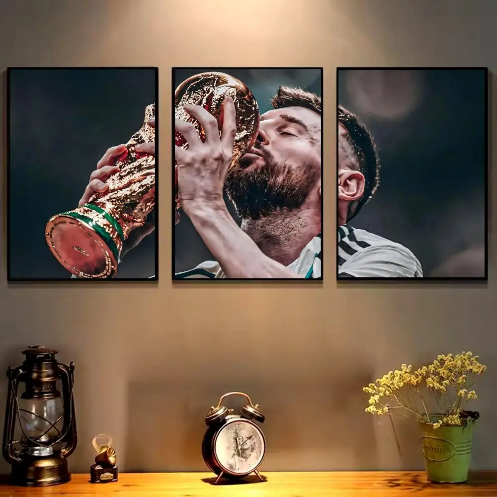 Football M-Messi Cool Painting Calligraphy Cotton Canvas Wall Art Poster - Aesthetic Painting for Living Room Bedroom Home Decor