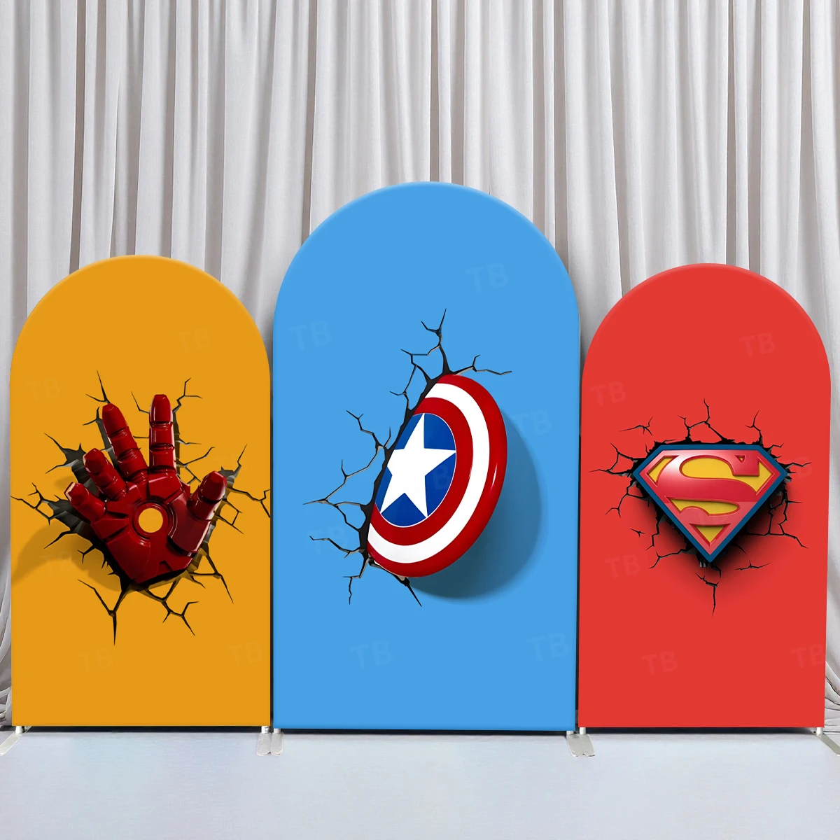 

TB Marvel Avengers Arch Backdrop Cover Superhero for Baby Shower Boys Birthday Party Decor Photo Background Props Elastic Fabric