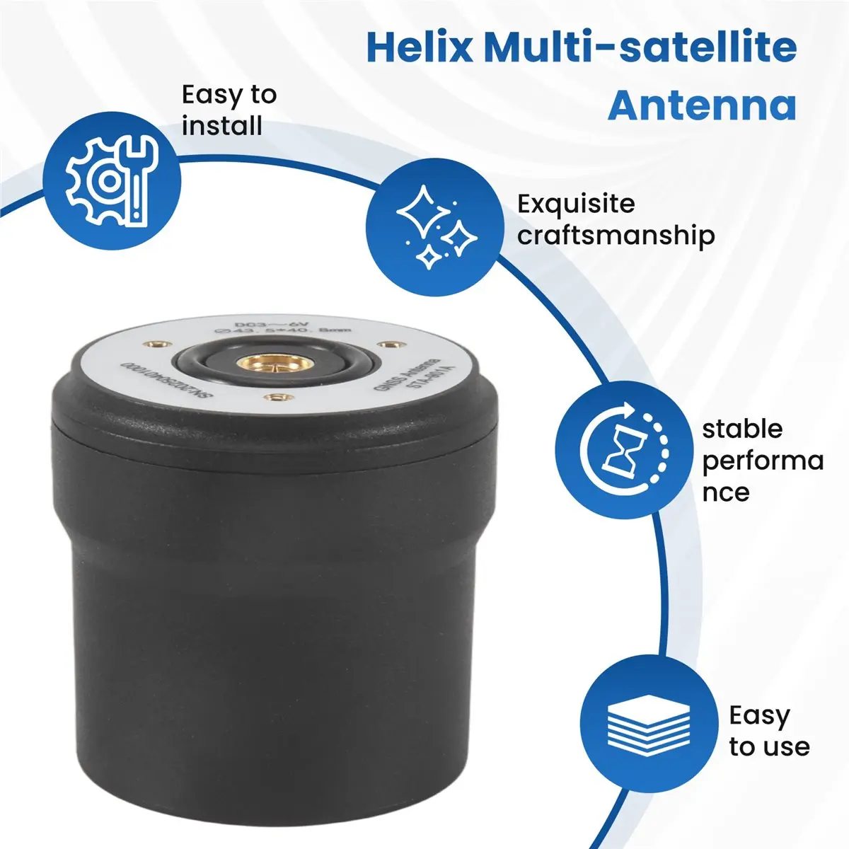 A64K Quadrifilar Helix Multi-Satellite Multi-Frequency Spiral Antenna GPS BDS GLONASS L-Band Active UAV RTK