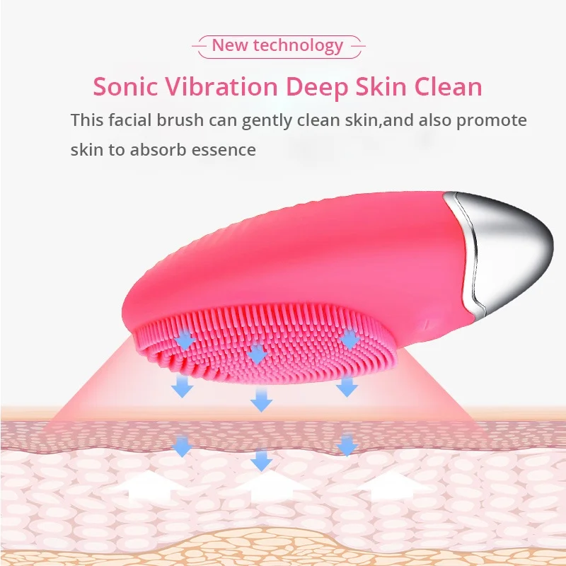 แปรงทำความสะอาดผิวหน้าไฟฟ้า YUNChi Sonic Vibration ทำความสะอาดผิวหน้าอย่างล้ำลึกด้วยซิลิโคน อุปกรณ์ดูแลผิวหน้า ชาร์จแบบเหนี่ยวนำ