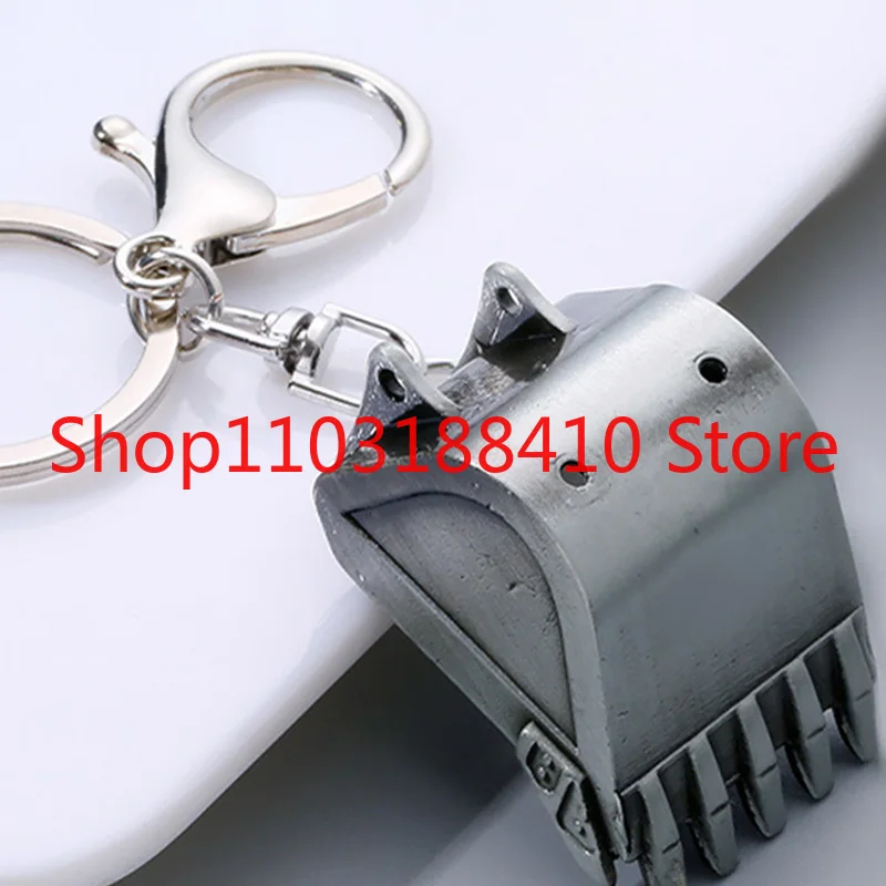 Creative Alloy Bulldozer Keychain Stereo Excavator Tools Car Key Metal Key Ring Pendant Accessories Men Mini Simulation Machine
