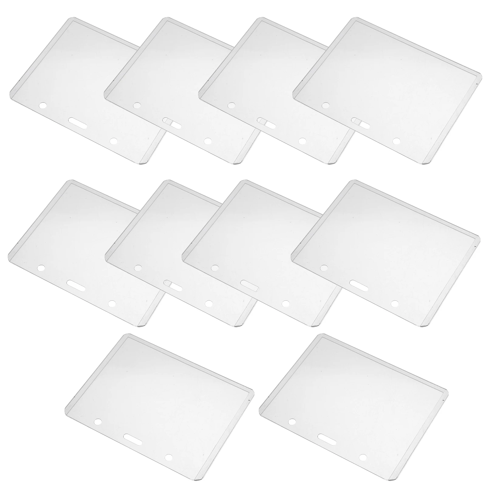 

50Pcs Reusable Clear Badge Holder Cover ID Card Sleeve Protectors Transparent Name Badge for Employees Students