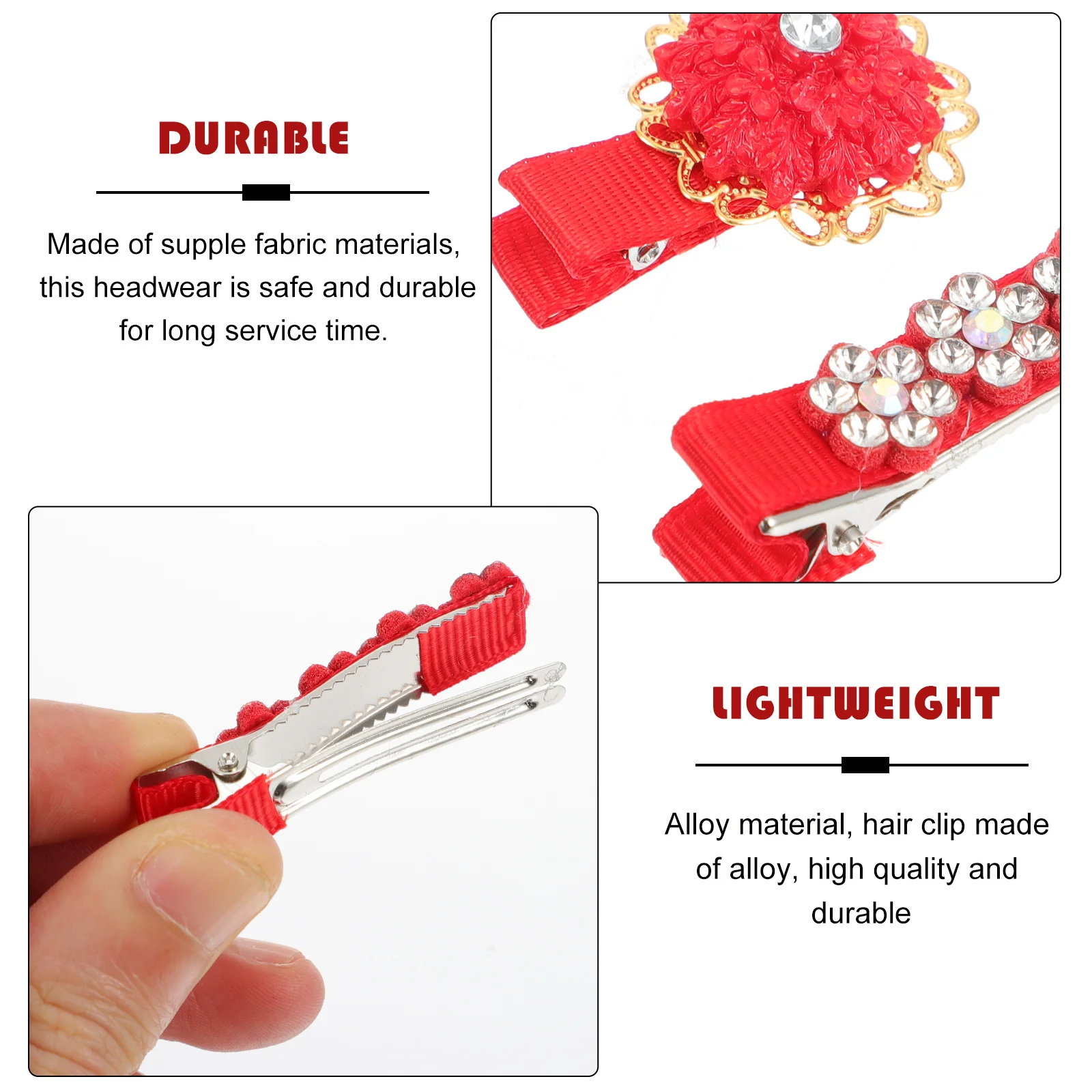 

5Pcs New Year Hair Accessories Set Chinese Style Tassel Hair Clips for Festival Hanfu Matching Costume Party