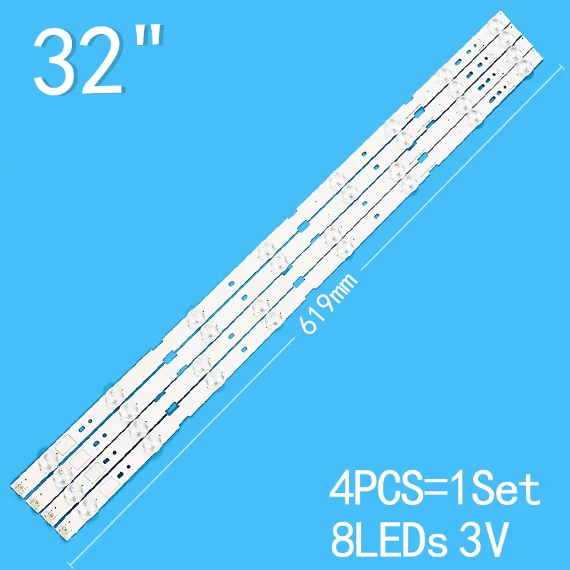 

Новинка, 4 шт./лот, 2A + 2B 619 мм, 8 светодиодов, 3 в для телевизора 32 дюйма, 2012SONY32A, 2012SONY32B LG Innotek 32 дюйма, NDS REV0.4, A B