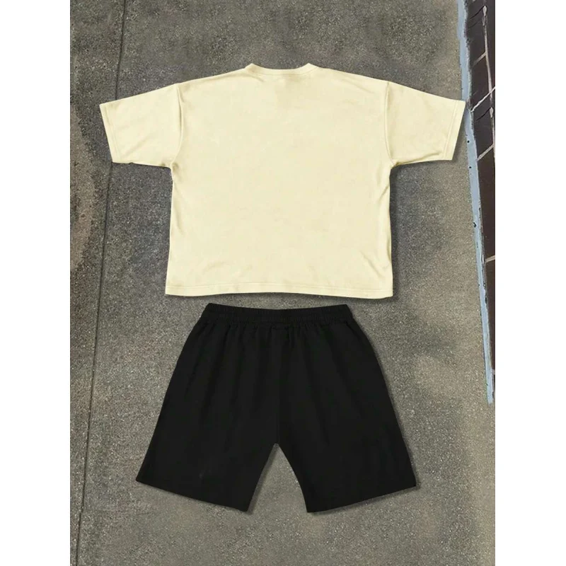 Men's Sports Set Men Gym Sportswear Shorts for Man 2 Piece Sets Big Size Men's Clothes New Shirts and T-shirts Y2k Tracksuit