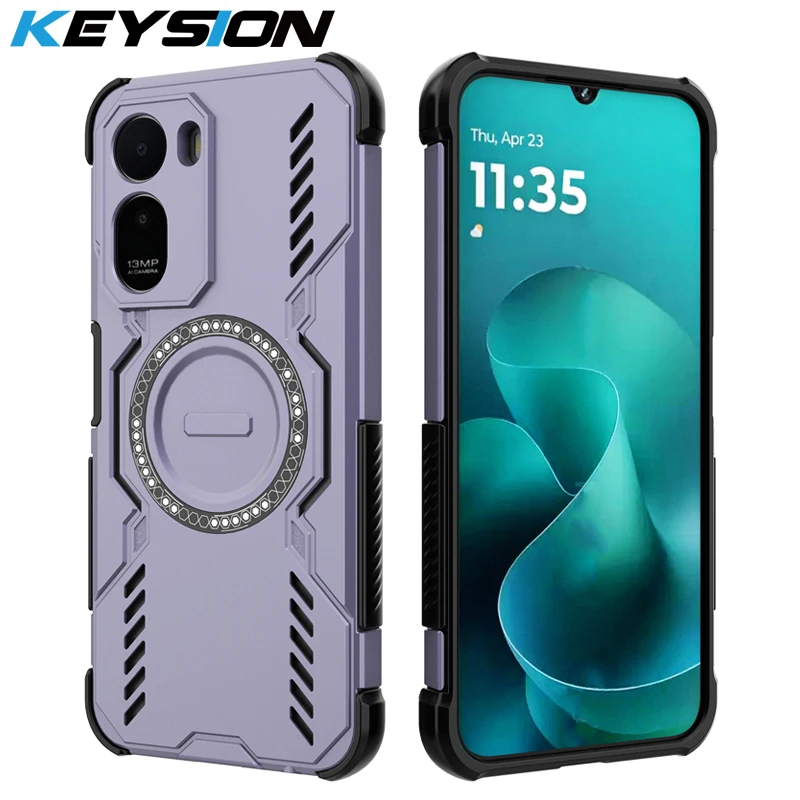

KEYSION Hollow Heat Dissipation Case for Redmi A7 Pro Silicone+PC Magnetic Cooling Shockproof Phone Cover for Xiaomi Redmi A7Pro