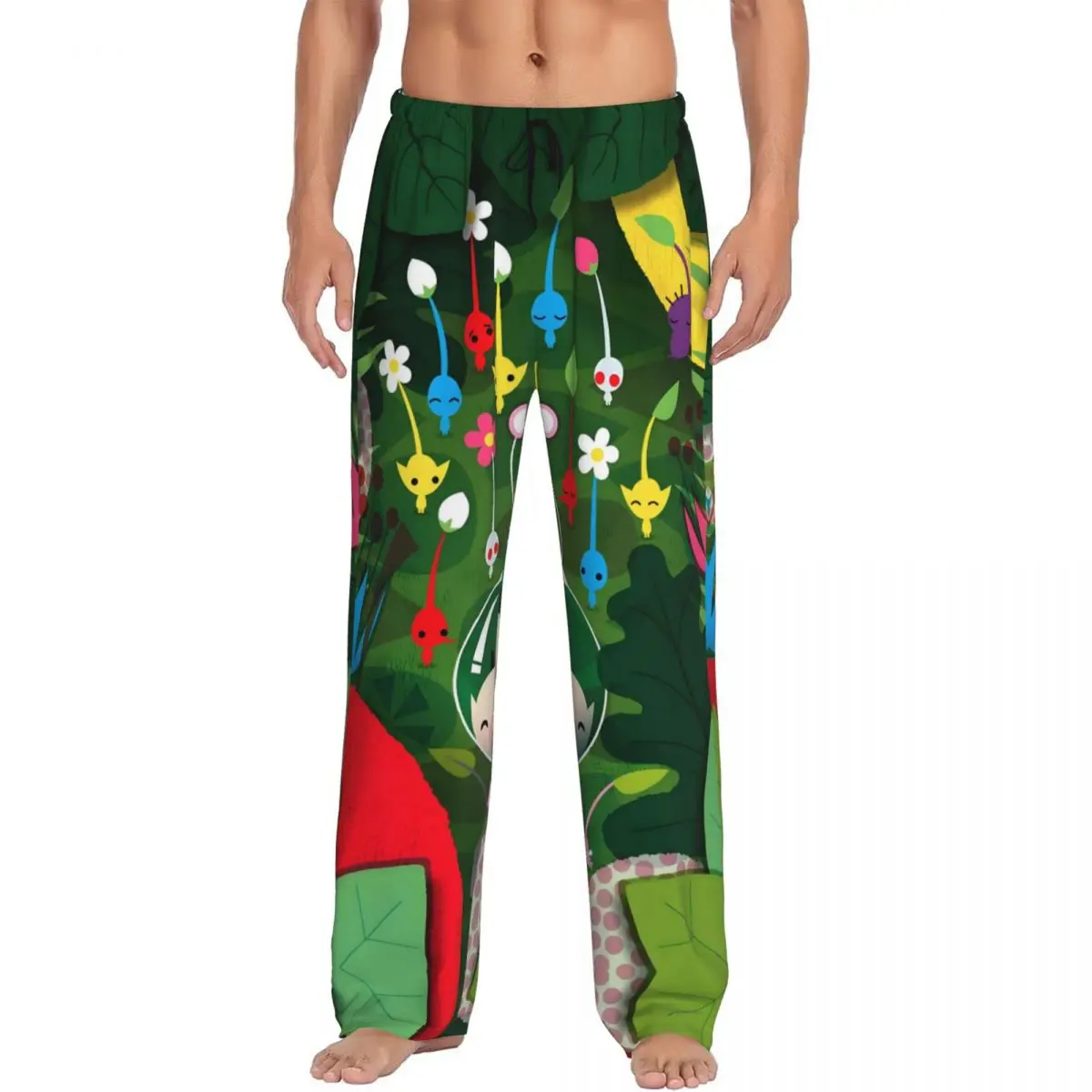 

Custom P-Pikmins Pajama Pants for Men Adventure Game Lounge Sleep Stretch Sleepwear Bottoms with Pockets
