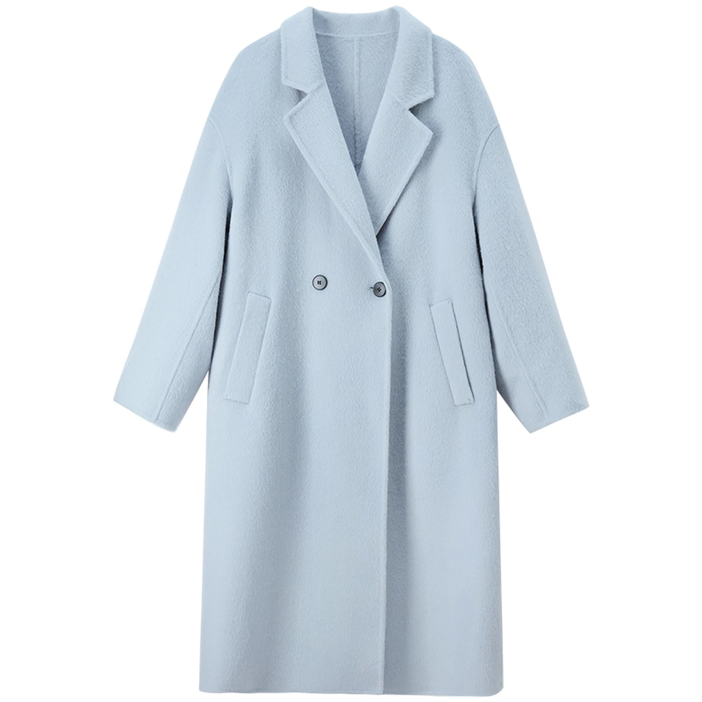 SENTUBILA Damesjas van 100% wol met dubbele gezicht Winter 2025 Pak Reverskraag Klassieke commuterstijl Lange overjas W54OA8779