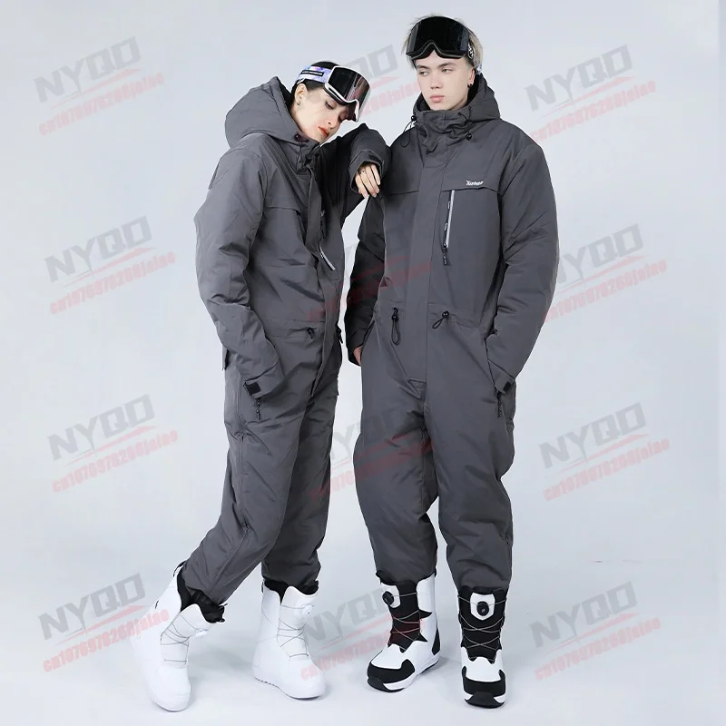 Motorcycle Riding Suit Warm and Windproof Thick Men's and Women's Jumpsuit Waterproof Outdoor Winter Skiing and Fishing Suit