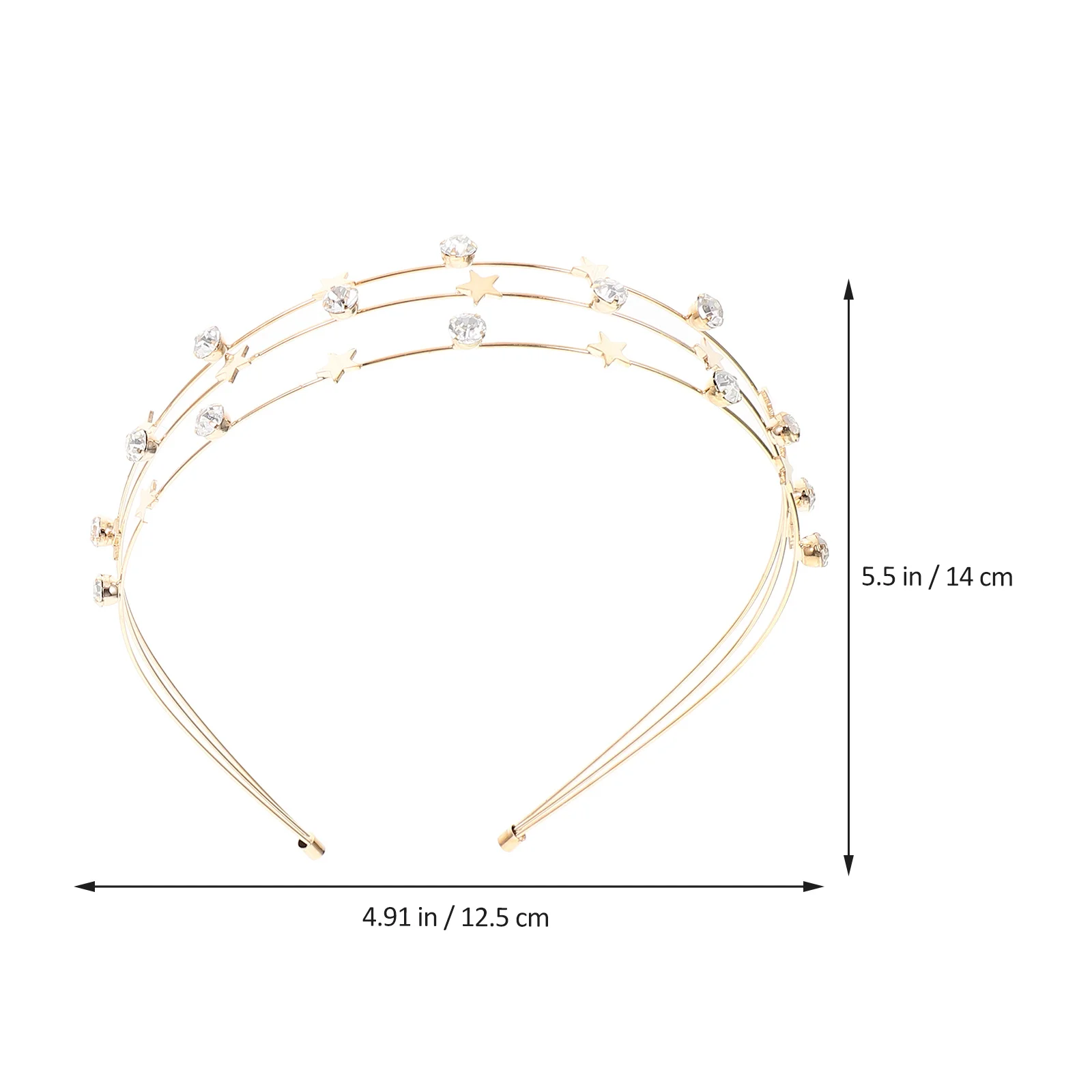 

2Pcs Metal Star Decor Hairband for Women Girls Thin Lightweight Headband for Wedding Prom Homecoming Anniversary Formal Event