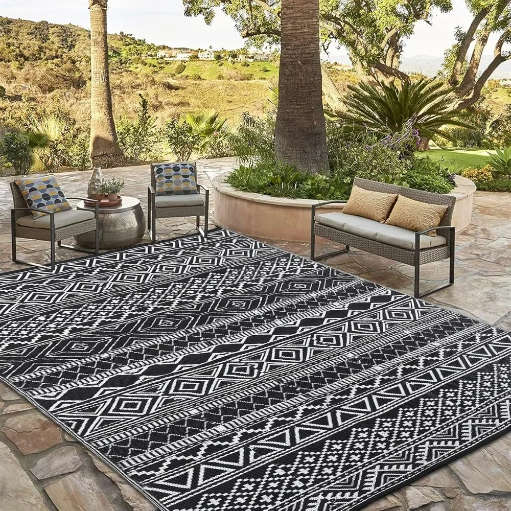 

t Outdoor Rug Carpet 9x12 Waterproof Plastic Straw Rug Reversible Patio Rug Indoor Outdoor Area Rugs