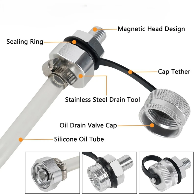 Super Sale For M14x1.5 Quick Release Drain Valve in Aluminum Alloy with Compatible Hose Connector