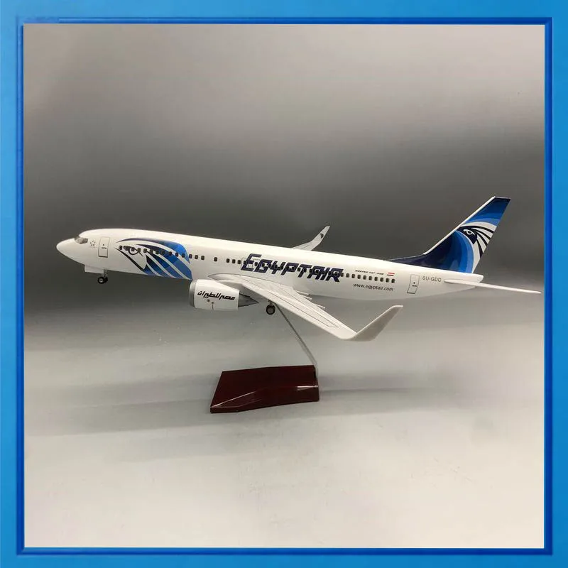 

Egyptair Boe ing737 Airplane Model 47cm Simulated With Led Lights And Wheels Static Aircraft For Aviation Collection Enthusiasts