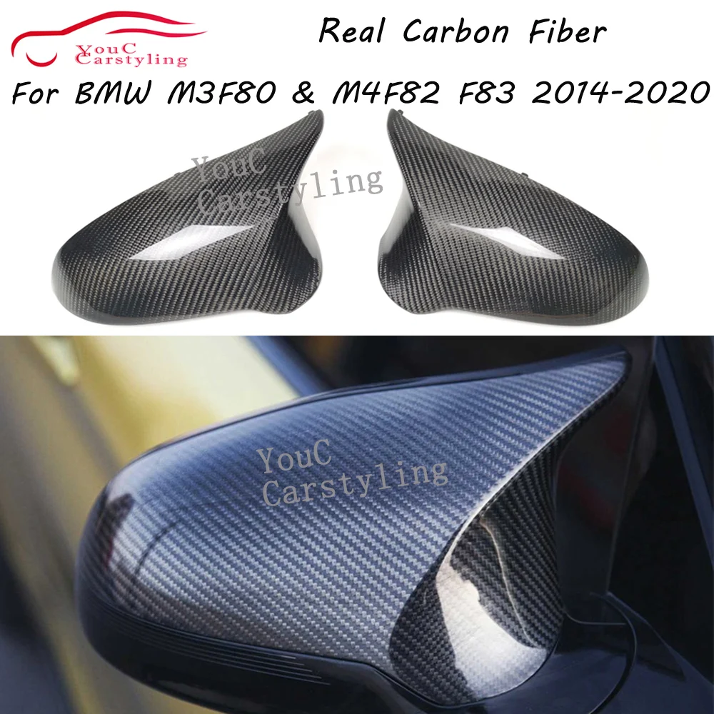 

F80 Carbon Fiber Mirror Cover For BMW M3 F80 M4 F82 F83 2014-2020 Replacement Style Side Door Rear View Mirror Caps