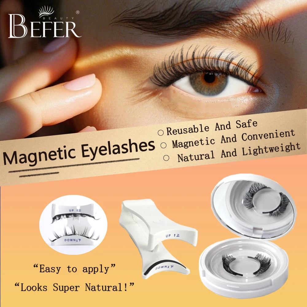 

Магнитные ресницы Изысканный макияж Легкие мягкие тонкие ресницы Долговечные многоразовые Легко носить с собой Плотно прочные накладные ресницы