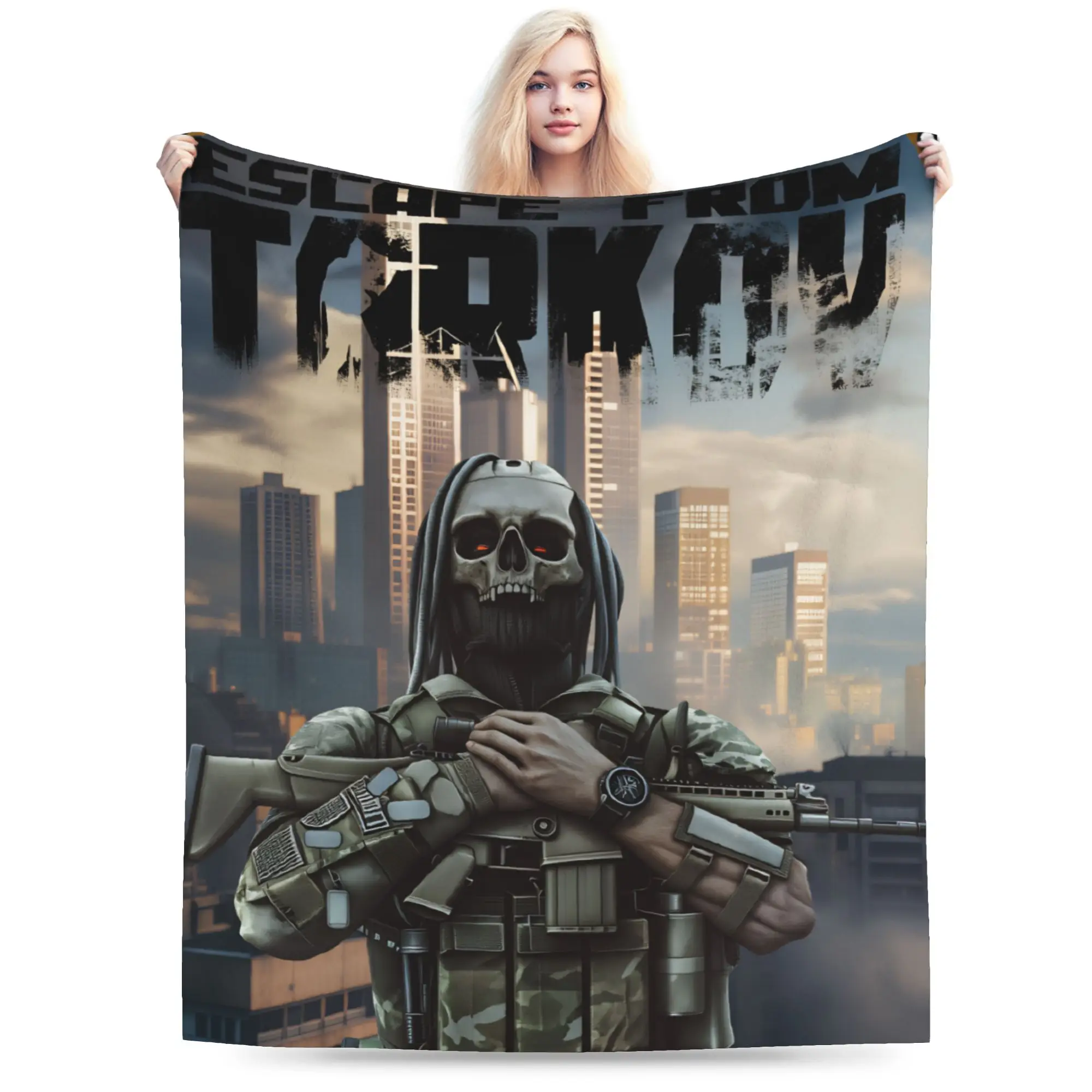 Escape from Tarkov Scav PMC Map Warm Blanket  Kids Adult Plush Bedding Throws Fashion Bedroom Flannel Bedspread Sofa Bed Cover
