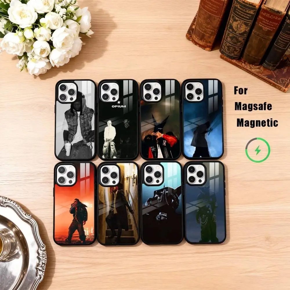 

Rap O-Opium Playboi C-Cartis Phone Case For iPhone17,16,15,14,13,12,11 Plus,Pro Max Magnetic For Magsafe Wireless Charging