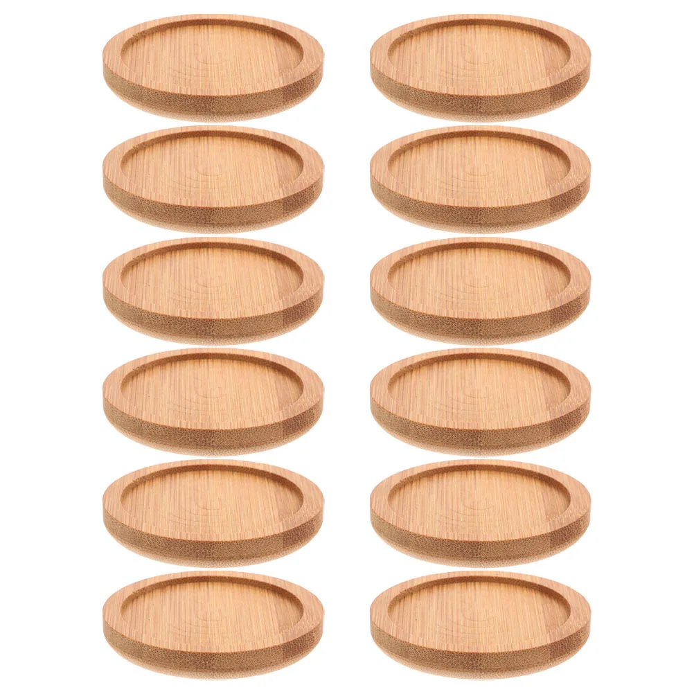 

12Pcs Bamboo Drink Coasters Round Tea Ceremony Heat Insulated Cup Pads Coffee Table Accessories Office Use