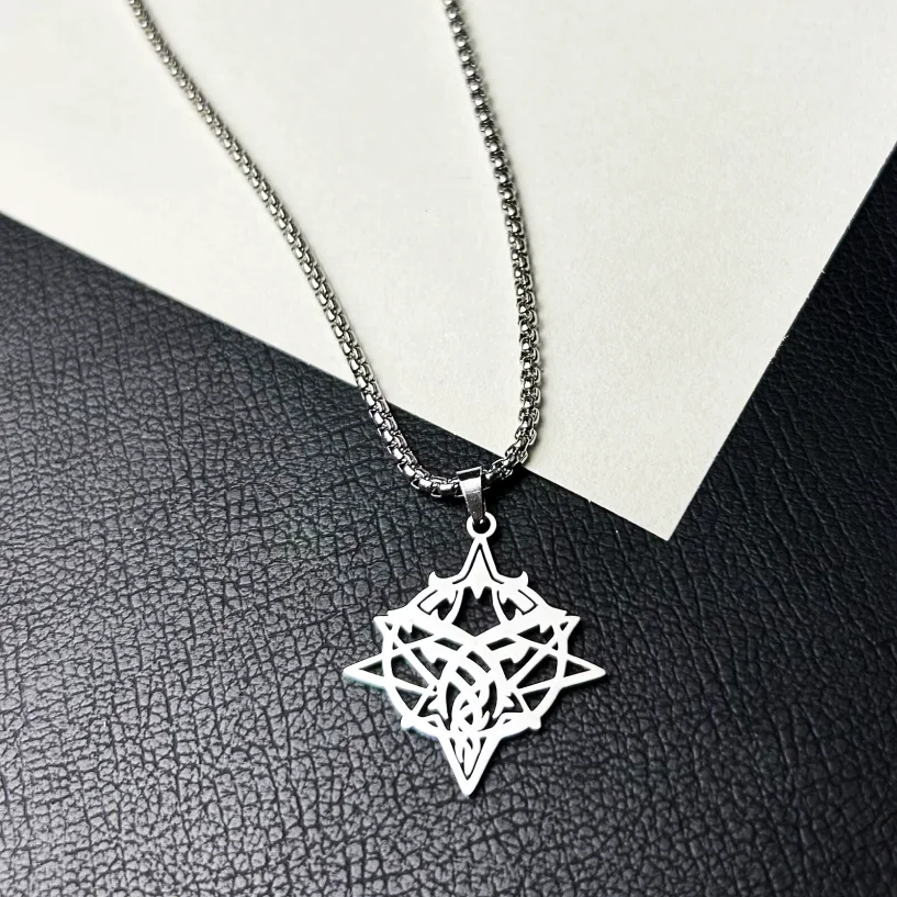 Anime Lord of the Mysteries The fool Logo Nameplate Necklace Unisex Pendant Trendy jewelry Women Men