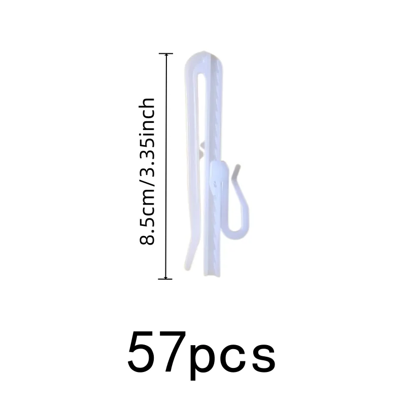 Adjustable Height Design 8.5cm Adjustable Curtain Hooks, 57 pcs, Living Room Curtains, Multipurpose, Versatile