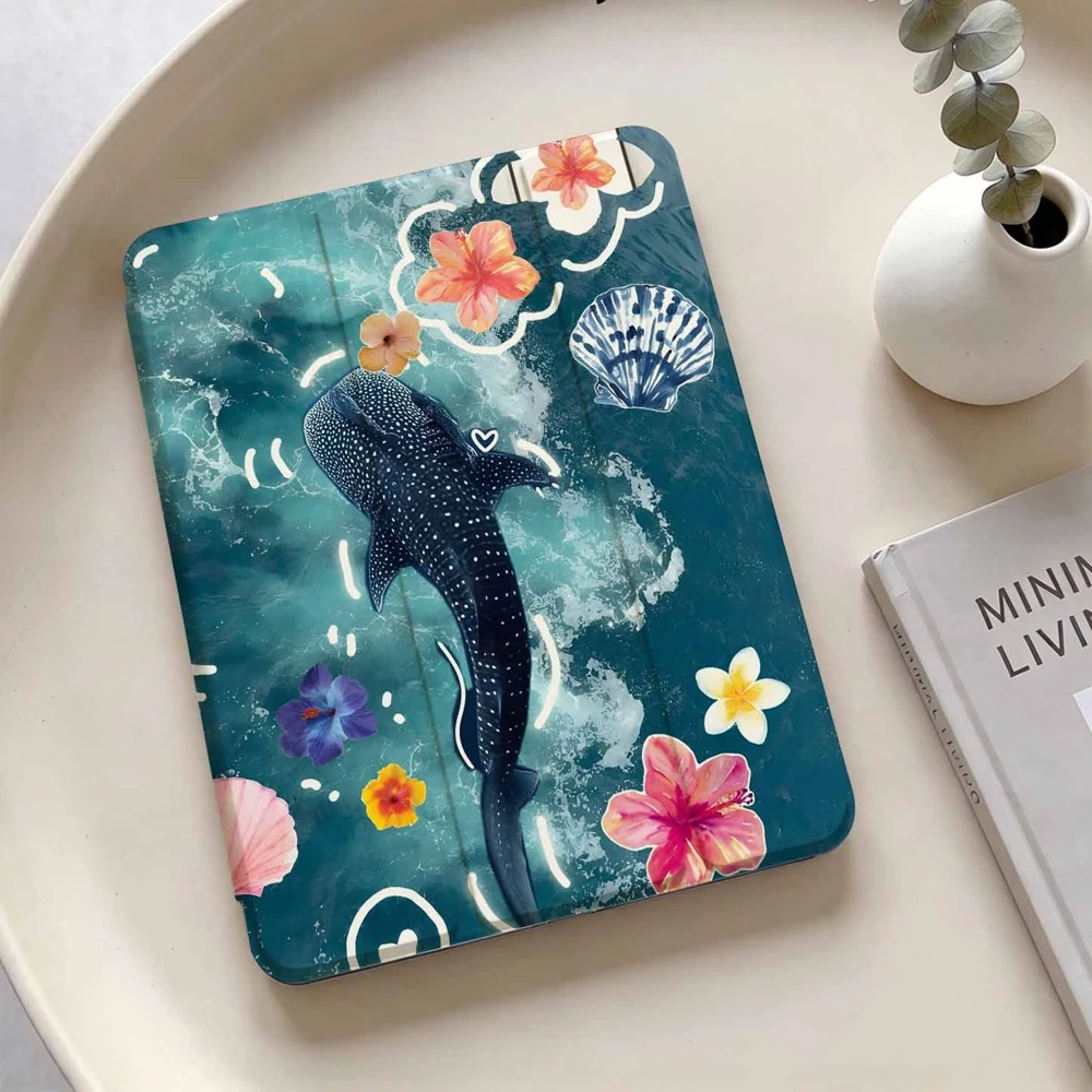Whale Shark Tropical Ocean For Samsung Galaxy Tab A8 A9 A11 S6 S7 S8 S9 S10 S11 FE Plus Lite With Pen Slot Tablet Case