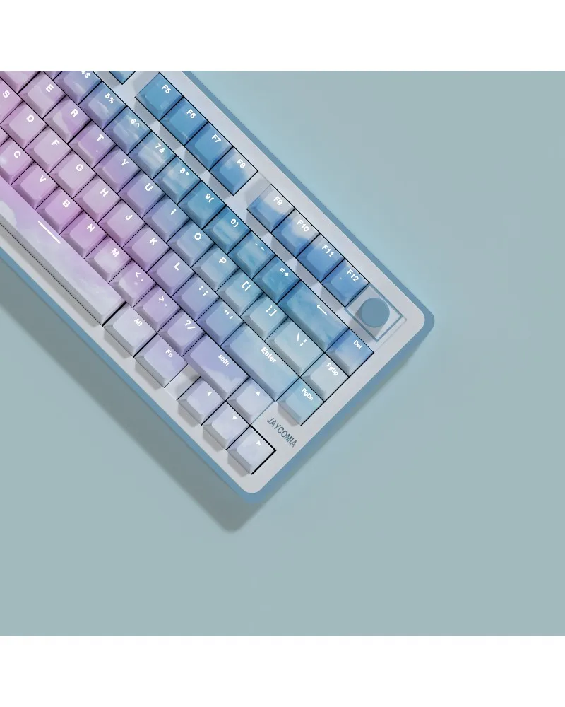 

The sky gradually changes keycap is engraved side is engraved with light-transmitting characters 132 keys