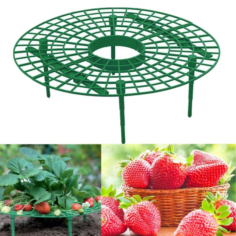 5Pcs Round Plastic Strawberry Stand Balcony Grow Vegetables Fruit Climbing Pillar Gardening Bracket Plant Cages&Supports