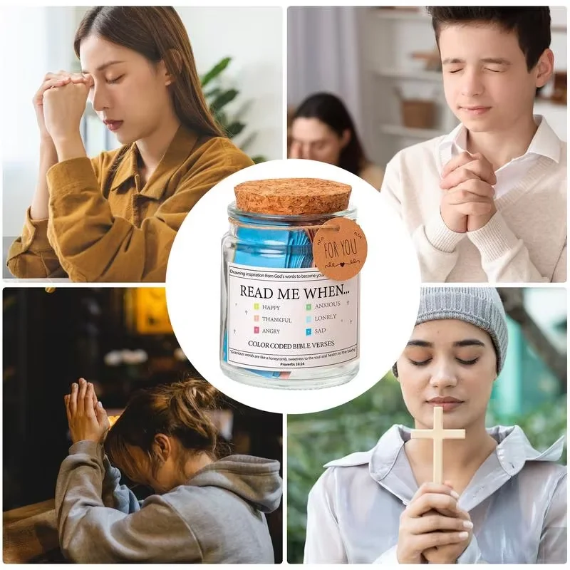 Bible Verse Jar German Spanish English Scripture Prayer Hope Decor Positive Thinking Emotional Support Scripture Storage Gift