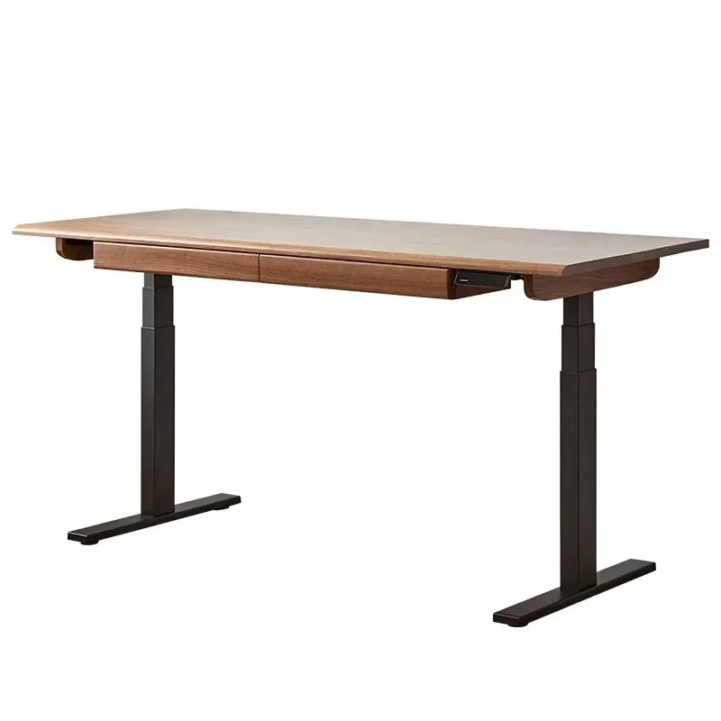 North American black walnut electric lift desk intelligent solid wood office desk standing computer desk e-sports workbench