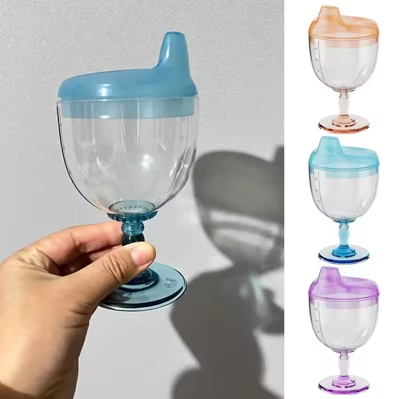 Gobelets étanches pour bébé de 180ML, apprentissage des enfants, jus de lait, verre à vin Anti-chute, forme de bouche en bec de canard pour l'alimentation des bébés