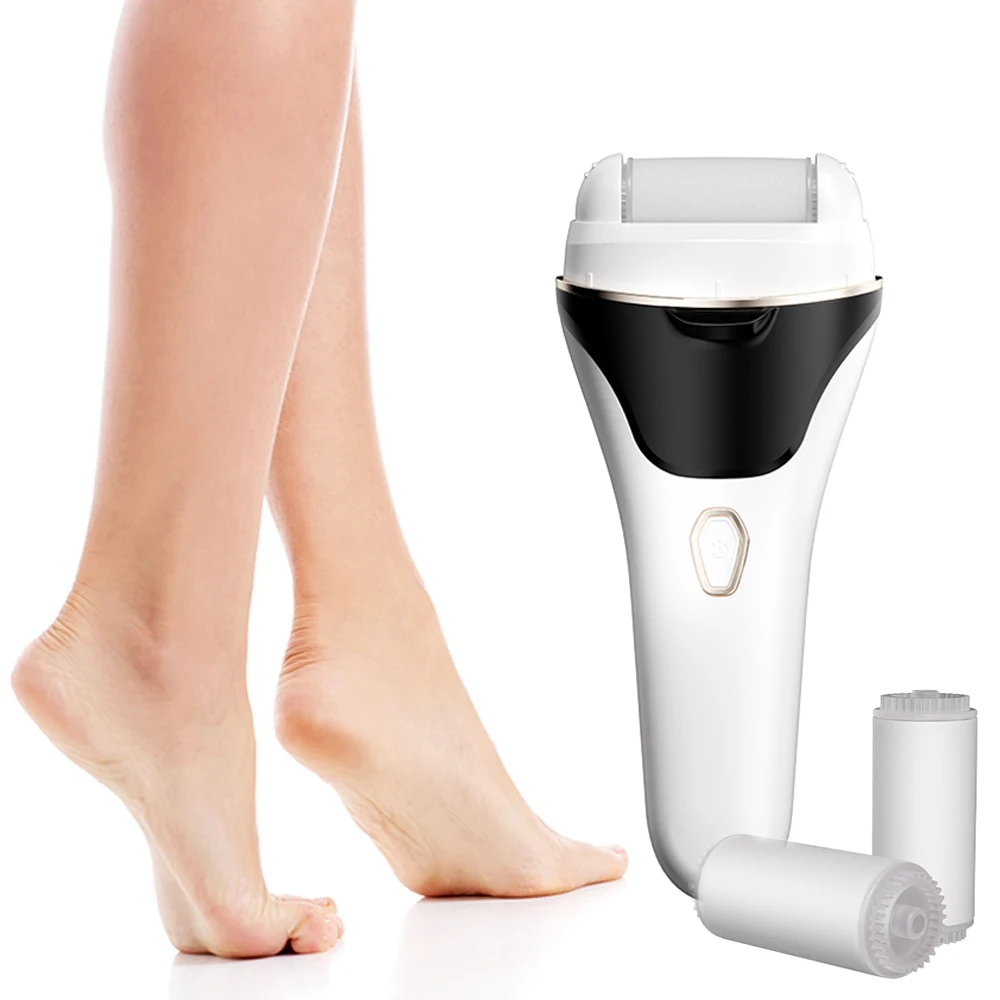 

Электрическая пилочка для удаления мозолей, профессиональная шлифовальная машина для ног, педикюрная машина, перезаряжаемая скруббер для пяток, потрескавшейся омертвевшей кожи, 2 головки