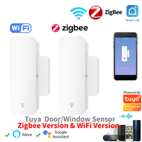 Tuya WiFi Zigbee Door Window Sensor Contact Sensor APP Remote Control Compatible With SmartLife Yandex Alexa Google Assistant