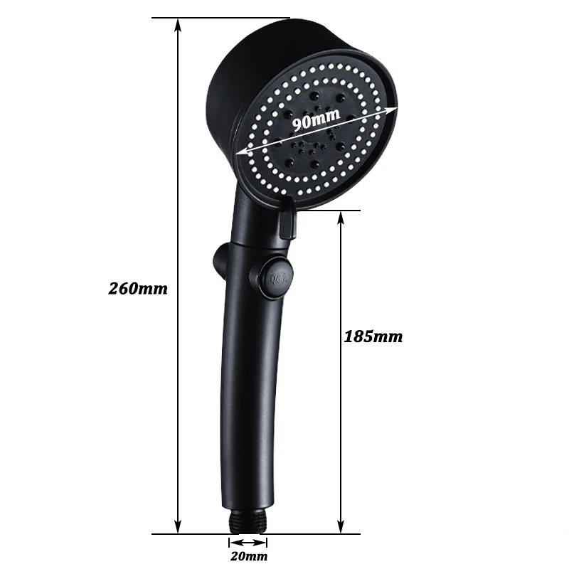 5 โหมดปรับ Turbocharged หัวฝักบัวน้ําแรงดันสูงห้องน้ําหัวฉีดสเปรย์ One-Key หยุดน้ําหัวฝักบัว