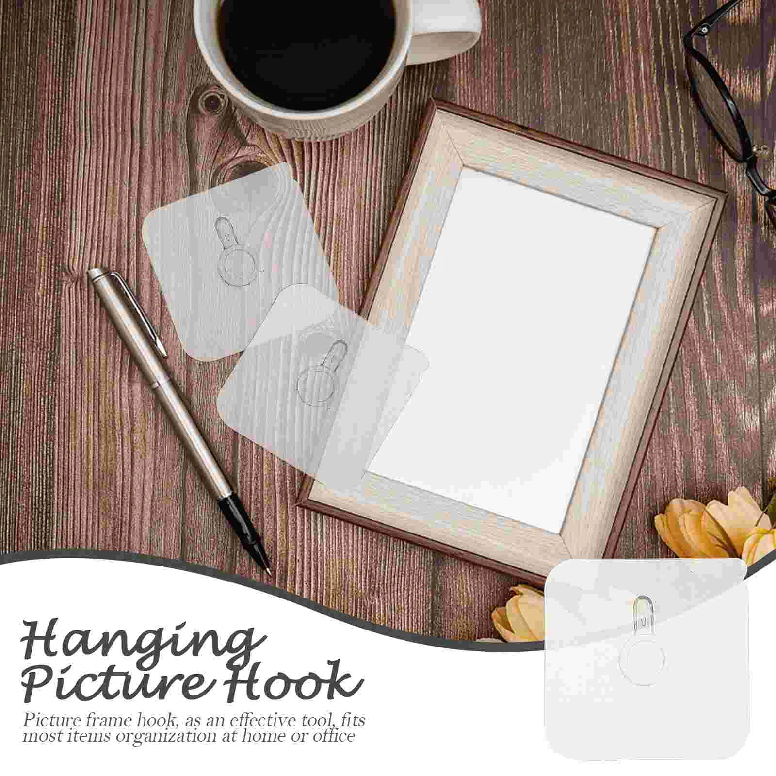 8 Pcs Rest Assured Frame Hooks Hanging Photo Hangers Personality Clock Plastic Wall Nails Picture