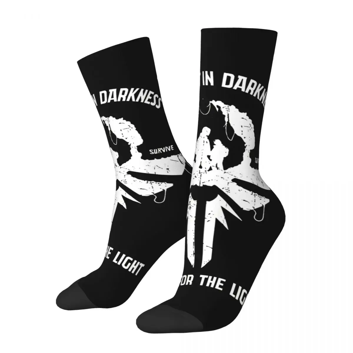 Classic American Drama Compression Sock for Men Street Style The Last Of Us Quality Pattern Casual Crew Sock