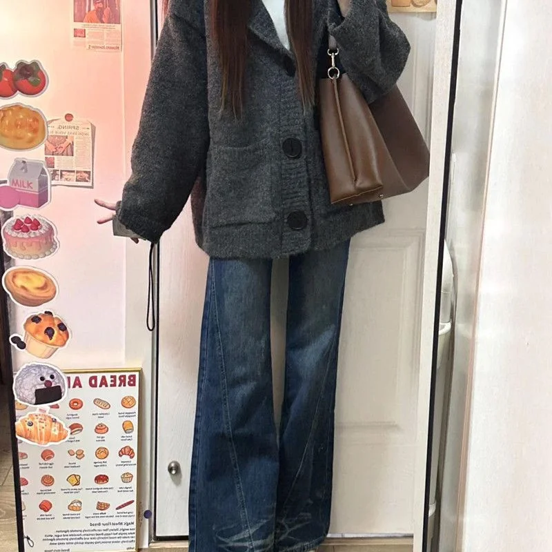 

Демисезонные кардиганы средней длины, темно-синие, женские, весенние, повседневные, элегантные, с принтом, многослойные, вязаные, с панелями, вязаные крючком, для женщин