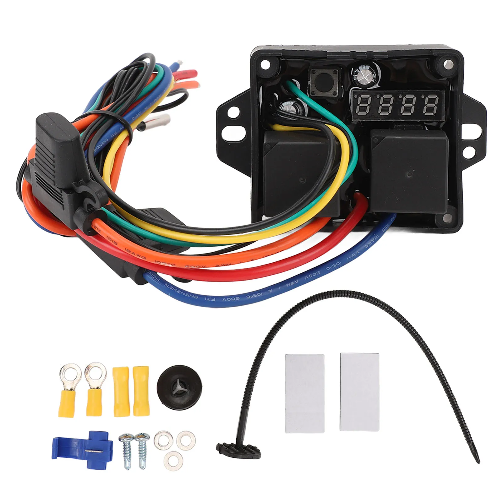 Digital Radiator Fans Controller 12V Adjustable Temperature Electric Thermatic Fan Control Switch Kit