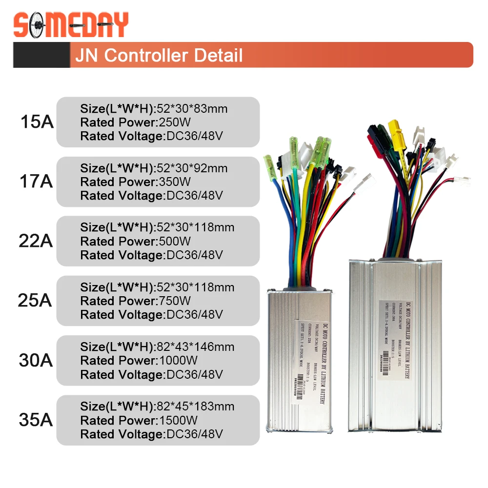 Ebike 15A17A22A25A30A35A JN Controller LCD S866 Display For Wheel Hub Motor 250W350W500W750W1000W1500W e bike Conversion Kit