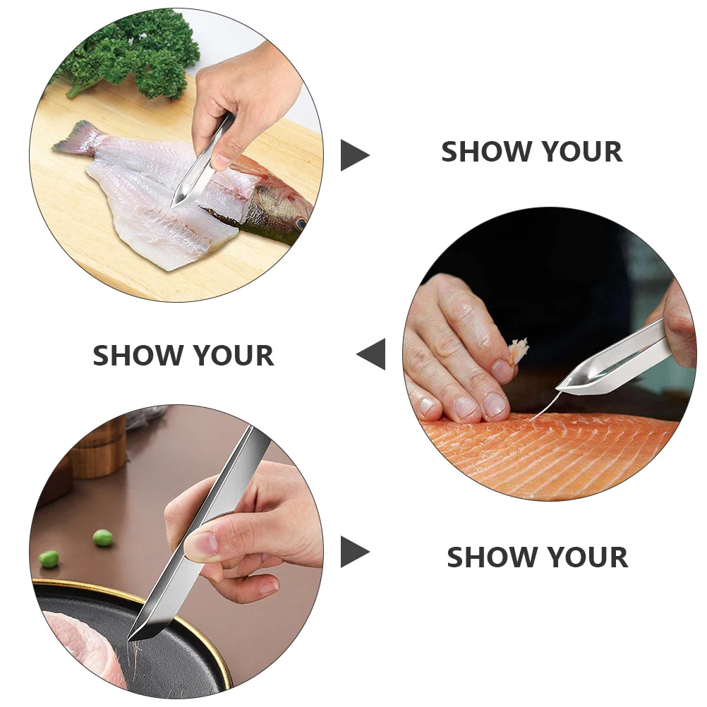 

6Pcs Stainless Steel Tweezers with Slant Tip for Fish Bone Extraction Pig Hair Removal Cooking Tweezers Kitchen Pliers
