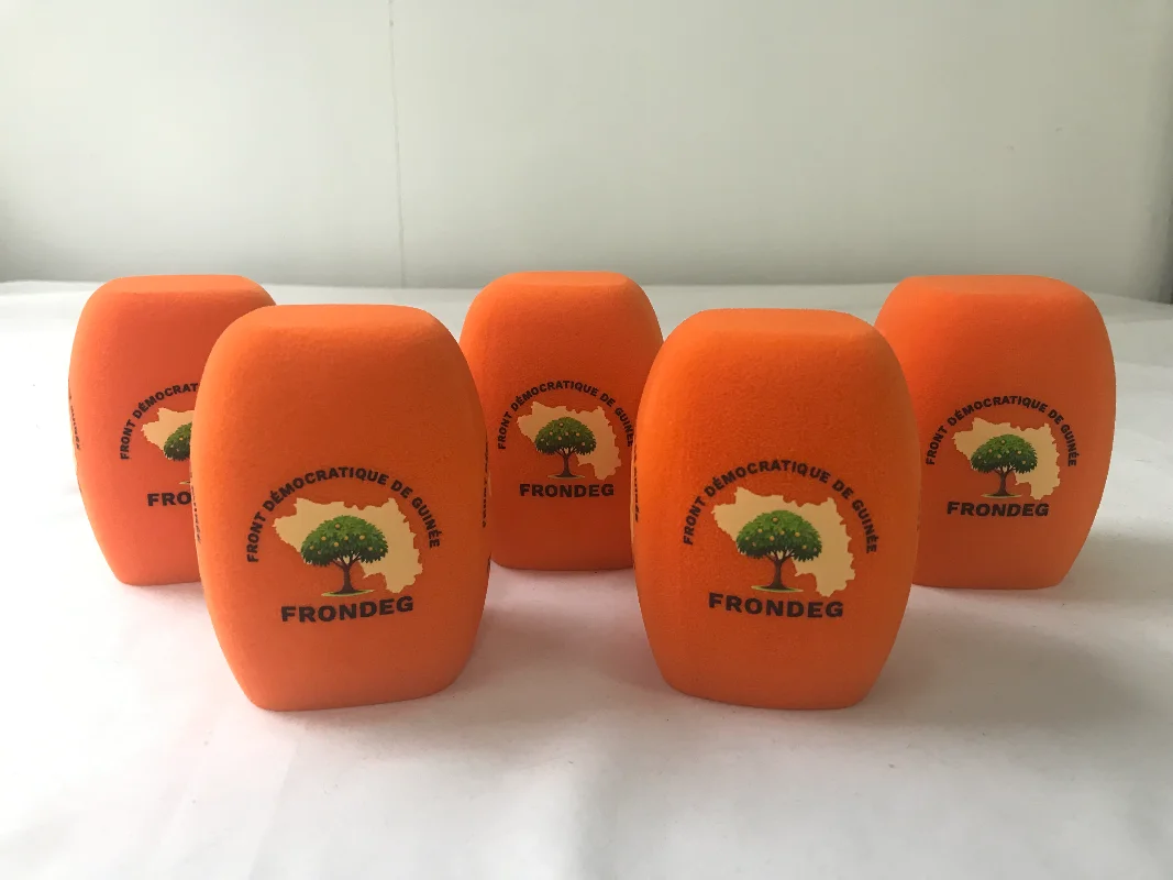 

3 pcs Custom logo printed square foam microphone foam custom logo windshield video mic Sponge windscree TV Stations Interview