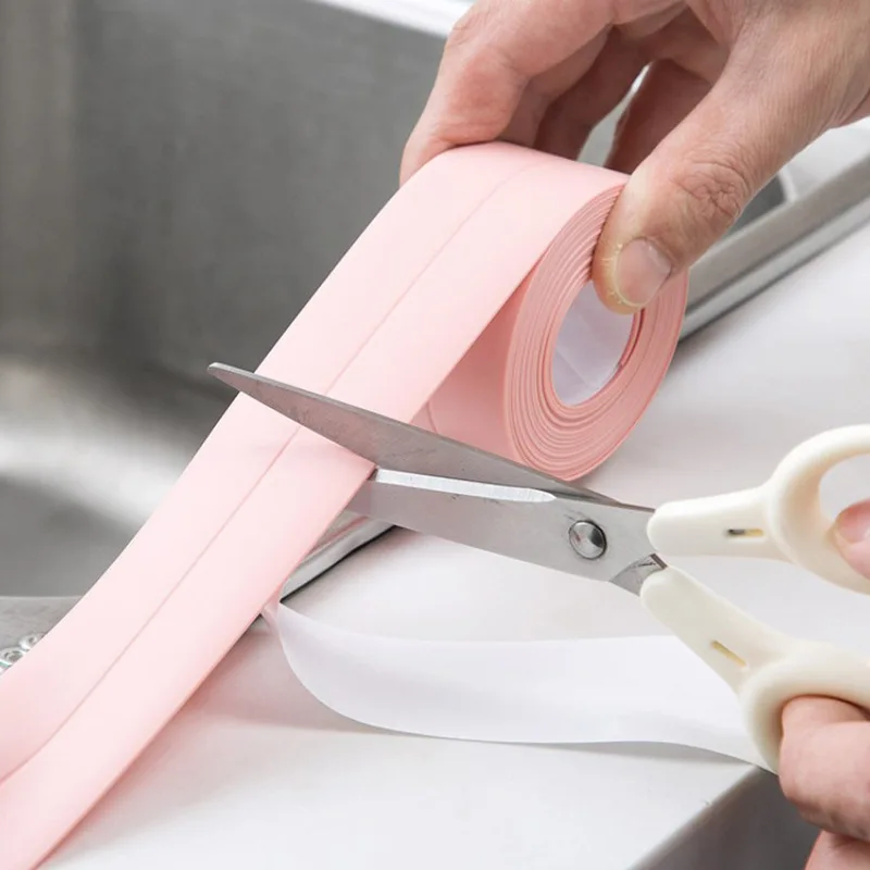 

1Roll PVC Waterproof Mildew-Proof Self-Adhesives Tape Kitchen Bathroom Wall Stickers Sink Edge Tape Sealing Caulk Glues Strip
