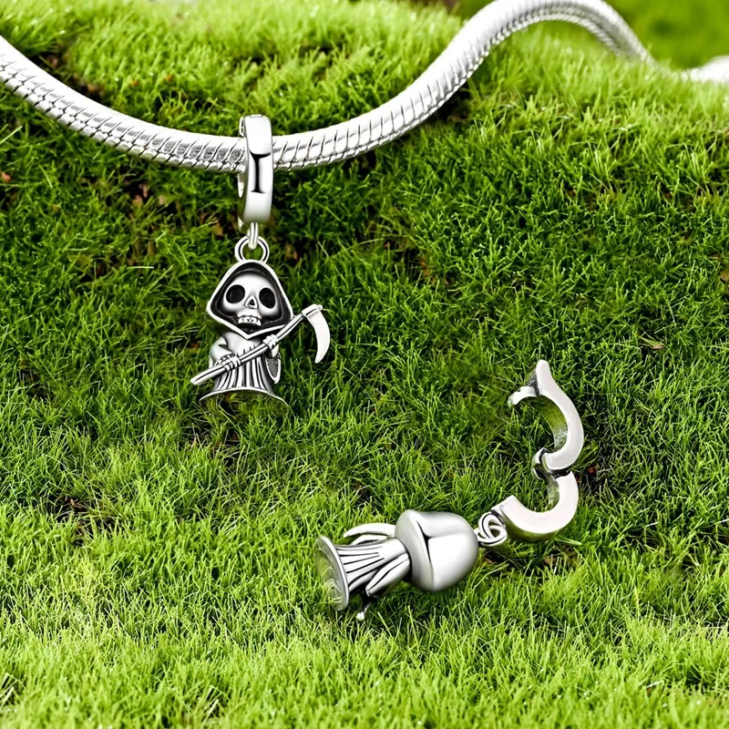 925 Sterling Silver Doll Charms Bead CZ Zirconium Chibi Death Note Dangle Fit Original Bracelet DIY Women Jewelry Gift