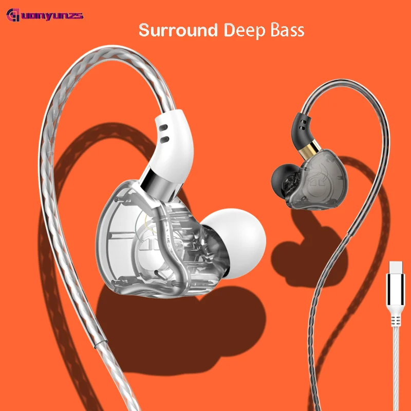 

Wired Earphone Type C In Ear Monitor Noice Cancelling Headset USB C HiFi Music Sport Game Phone Earbuds Headphones for Samsung