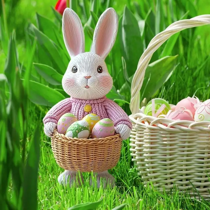 متعددة الوظائف تمثال أرنب حصة مع البيض الملون بولي كلوريد الفينيل حديقة الطابق إدراج لعشاق عطلة ديكورات للباحة C5AD